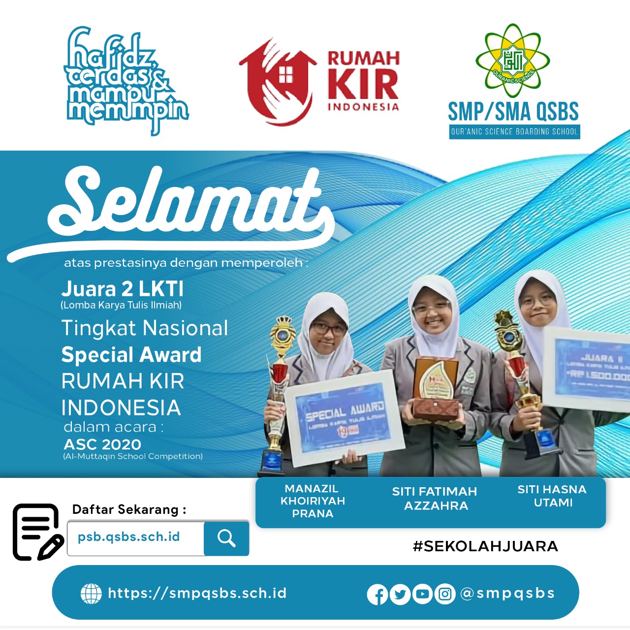You are currently viewing Ikuti Ajang Perlombaan di ASC 2020, QSBS Raih Trofi Gubrenur Jawa Barat